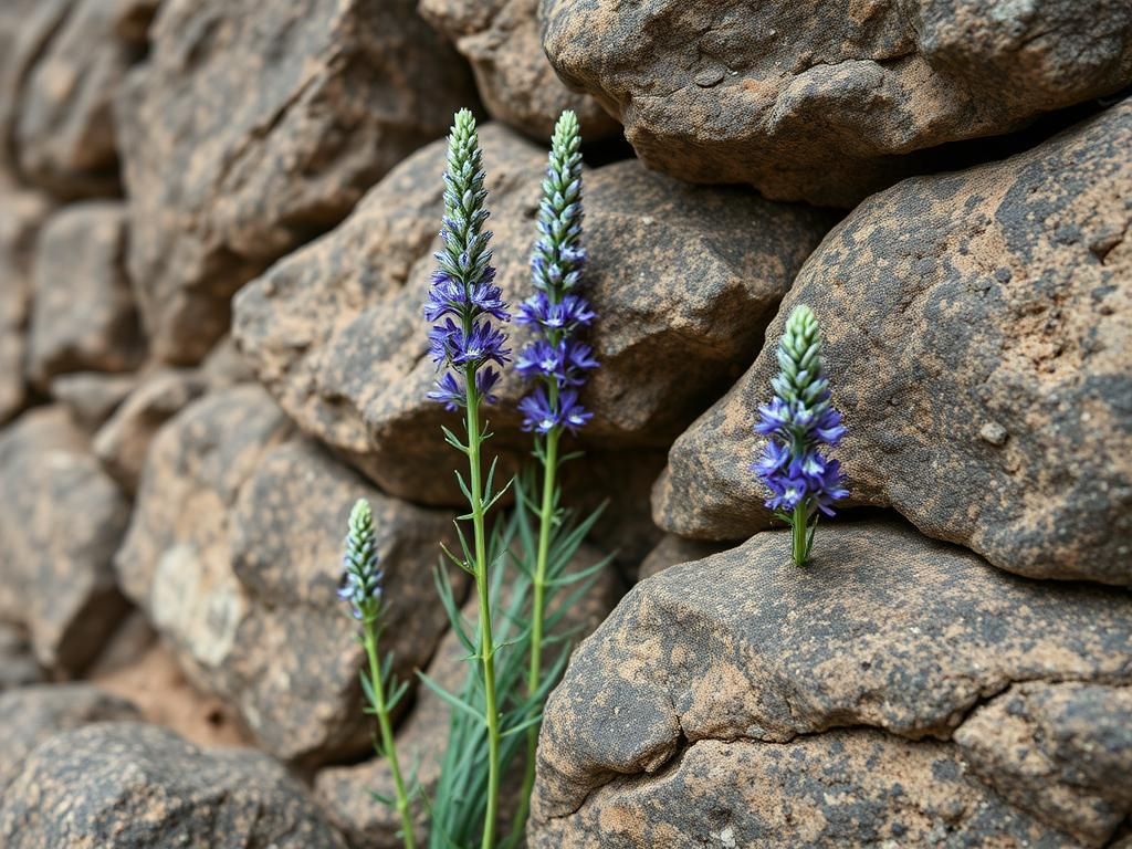 Questo puoi odorarlo: il sentore della salvia che cresce tra i sassi di un muretto a secco